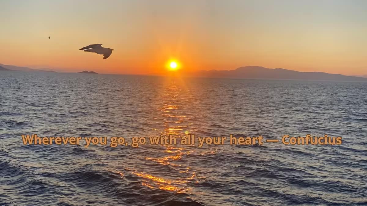 Wherever you go, go with all your heart — Confucius